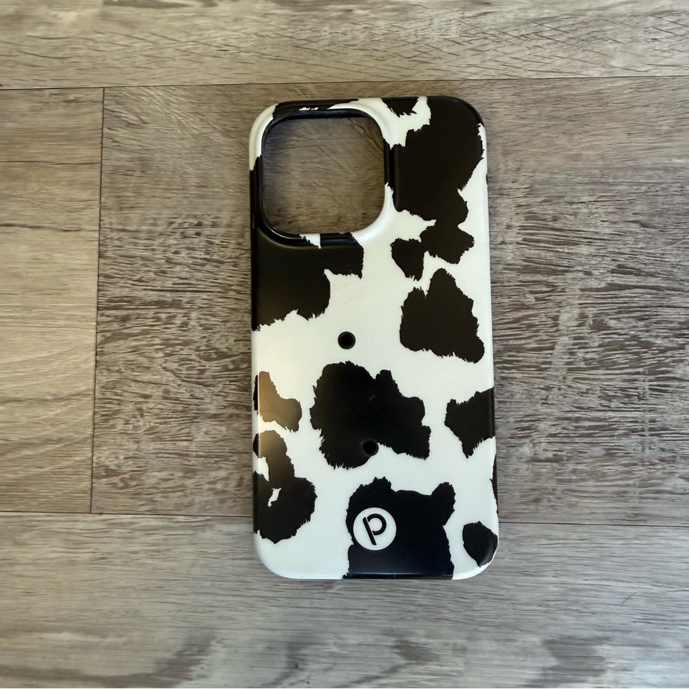 Loopy Black and White Cow Print Phone Case for iPhone 13 Pro